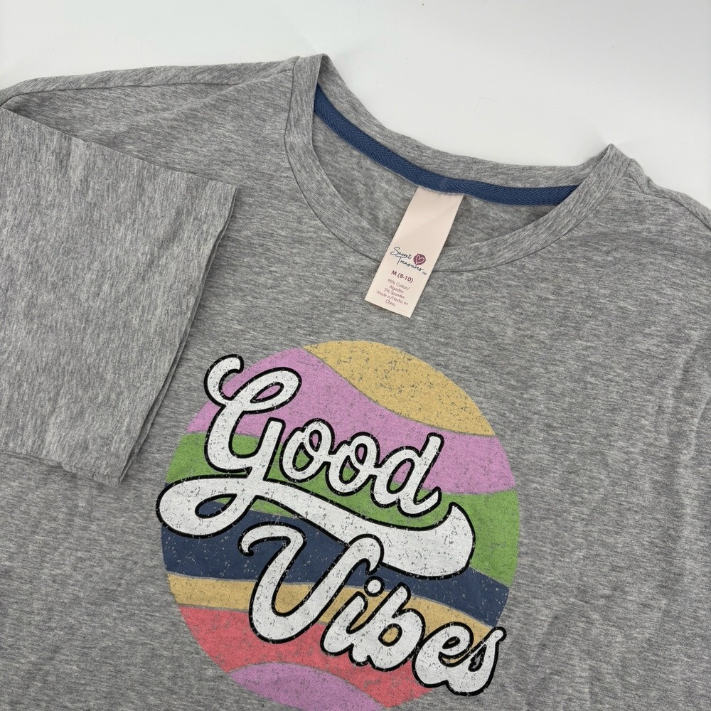 Good Vibes NWT T-Shirt Jr M 8-10 Gray Sweet Treasures